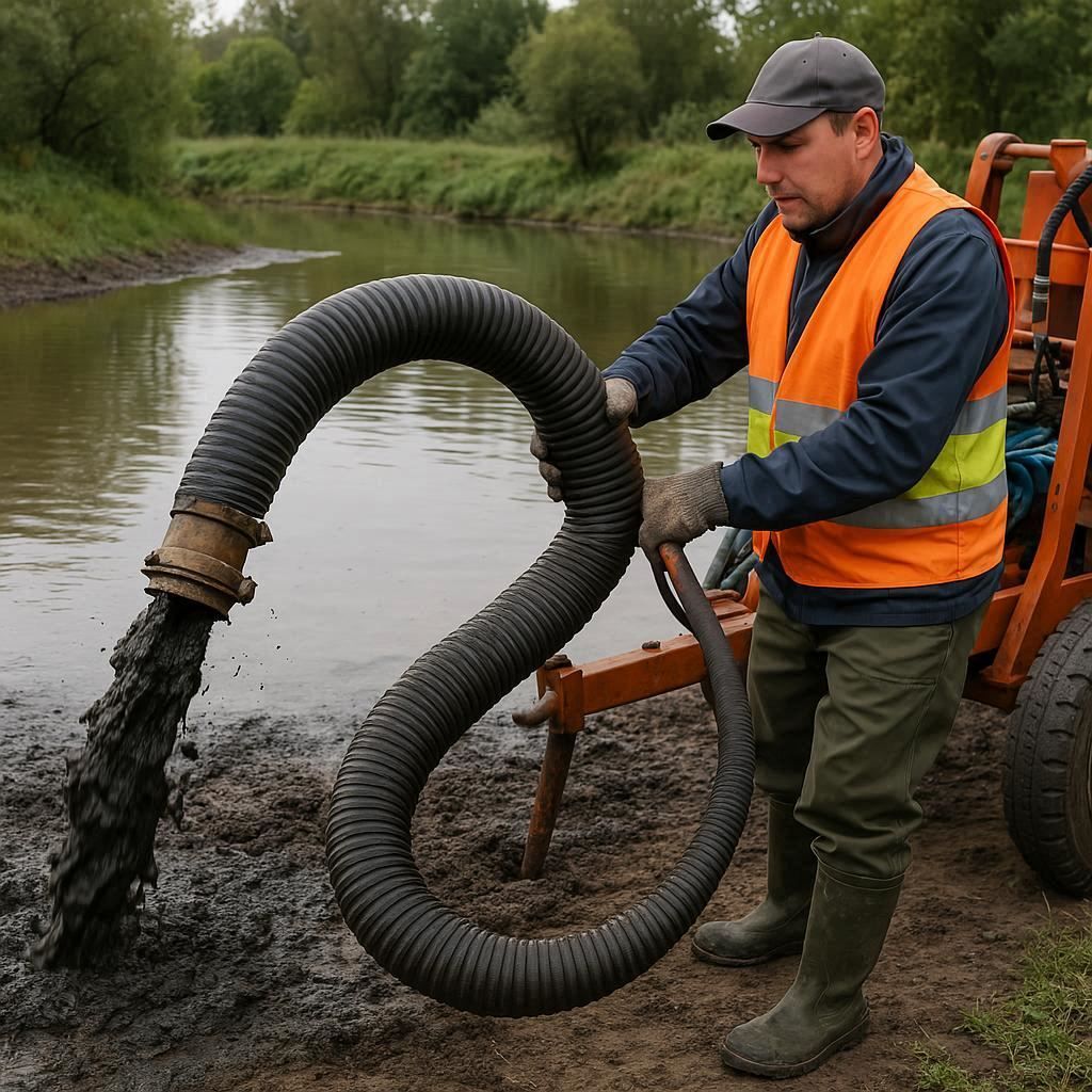 Очистка прудов и водоемов от ила в Рошале