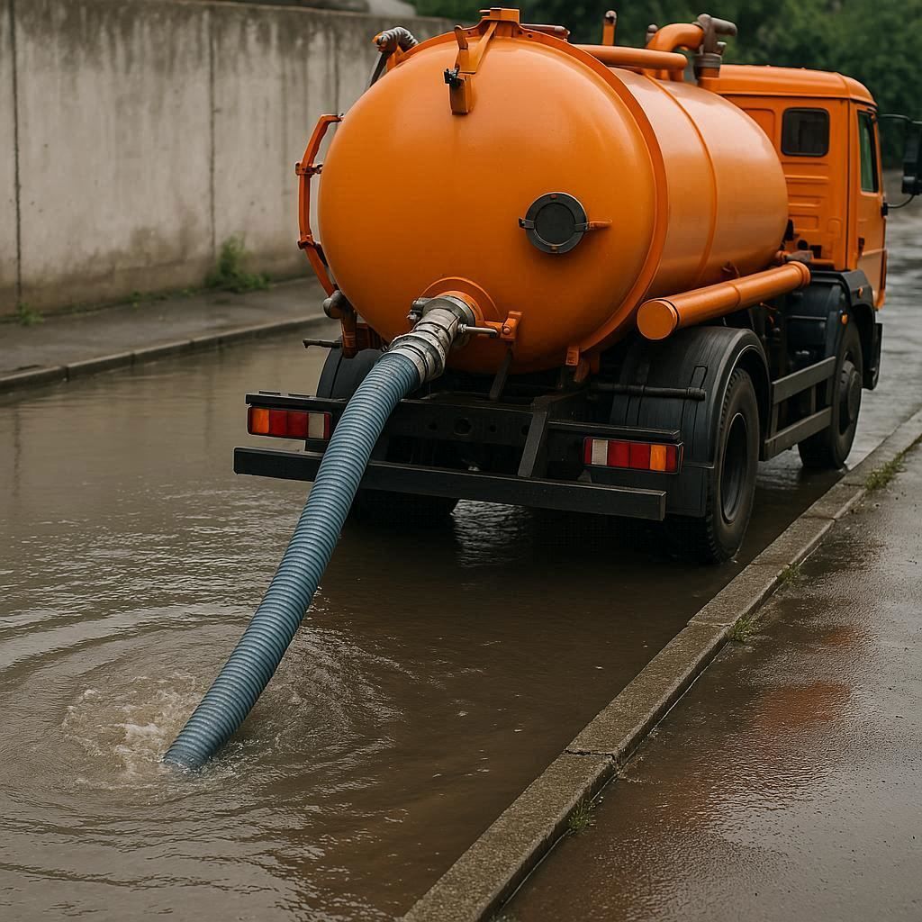 Откачка воды в Рошале